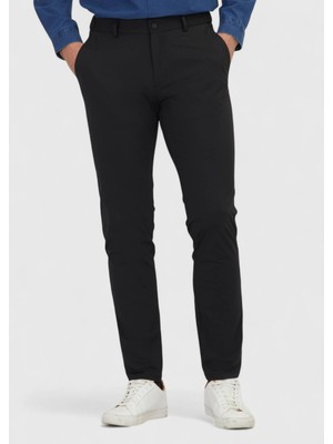 Ramsey Siyah Düz Örme Jogging Fit Casual Pantolon
