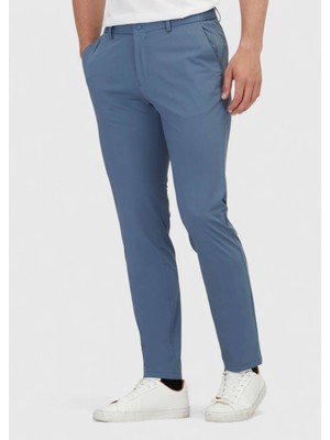 Ramsey Mavi Düz Örme Jogging Fit Casual Pantolon