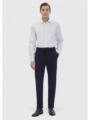 Lacivert Düz Örme Regular Fit Casual Pantolon
