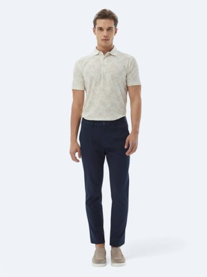 Kip Lacivert Dokuma Regular Fit Casual Pamuk Karışımlı Pantolon