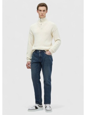 Lacivert Düz Regular Fit Denim %100 Pamuk Pantolon