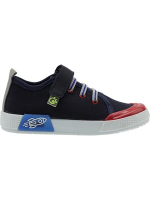 Panço Erkek Çocuk Bloklu Cırt Cırtlı Bağcıklı Lacivert Sneaker
