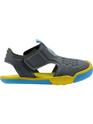 Panço Unisex Bebek Cırt Cırtlı Gri Sandalet