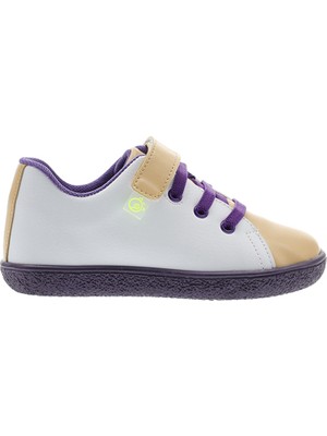 Panço Unisex Çocuk Renk Bloklu Cırt Cırtlı Bağcıklı  Mor Sneaker