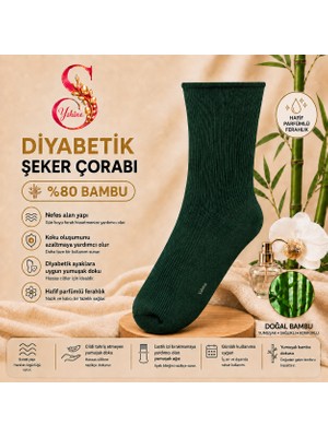 Yshine Yshıne Bambu Diyabetik Şeker Çorabı Ince Esnek Ağızlı Hafif Parfümlü Unisex Soket Çorap 3’lü Avantaj Paketi