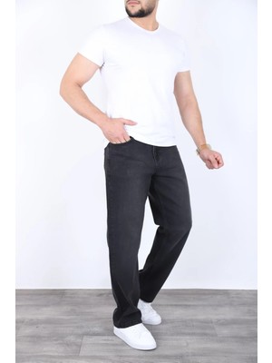 Blayn Jeans Erkek Siyah Baggy Kot Pantolon - Geniş Kalıp Günlük Rahat Denim Jean