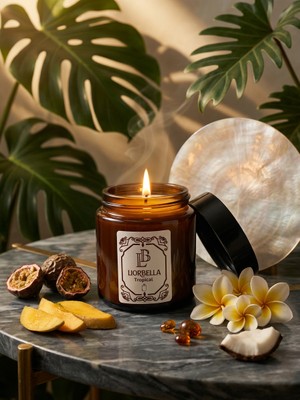 Lior Bella Kozmetik Liorbella | Tropical Kokulu Amber Mum – Lüks Atmosfer Mum| 100CC