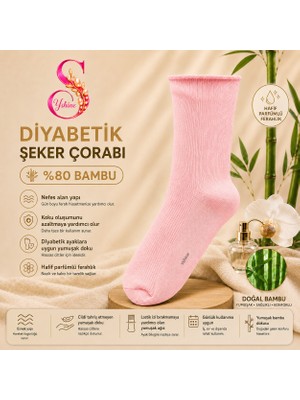 Yshine Yshıne Bambu Diyabetik Şeker Çorabı Ince Esnek Ağızlı Hafif Parfümlü Unisex Soket Çorap 3’lü Avantaj Paketi