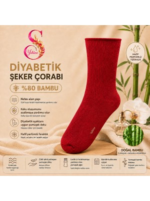 Yshine Yshıne Bambu Diyabetik Şeker Çorabı Ince Esnek Ağızlı Hafif Parfümlü Unisex Soket Çorap 3’lü Avantaj Paketi
