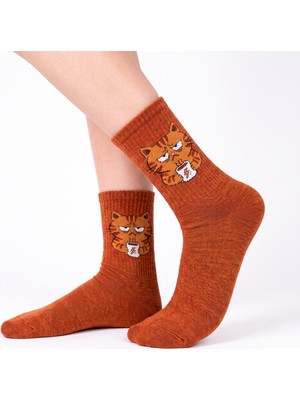 Neşeli Çoraplar Bitik Kedi Desenli Unisex Çorap