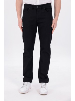 Blayn Jeans Erkek Mat Siyah Regular Fit Düz Paça Esnek Denim Kot Pantolon Günlük