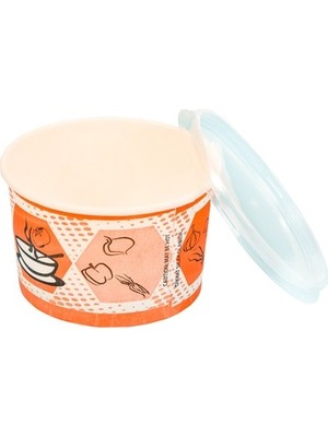 BenimMarifetlerim Kapaklı Karton Çorba Kasesi 16 Oz 25 Adet