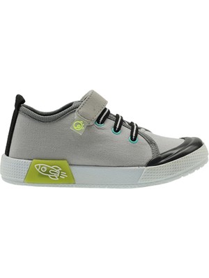 Panço Erkek Çocuk Renk Bloklu Cırt Cırtlı Bağcıklı Gri Sneaker