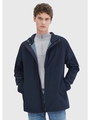 Ramsey Lacivert Regular Fit Kapüşonlu Casual Dokuma Mont