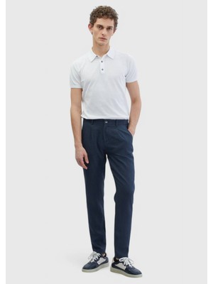 Antrasit Düz Dokuma Jogging Fit Casual %100 Keten Pantolon