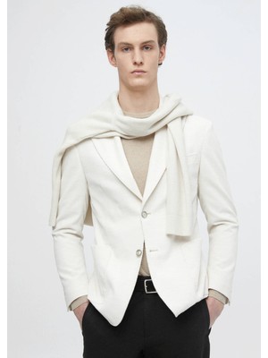 Ekru Fitilli Shirt Shoulder Slim Fit %100 Pamuk Ceket