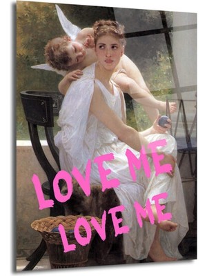 GLAZELLA Aşkın Modern Dokunuşu: 'love Me' Graffiti Sanat Cam Tablo