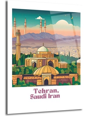 GLAZELLA Tehran Şehir Manzarası Modern Cam Tablo