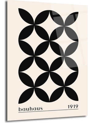 GLAZELLA Bauhaus 1919 Geometrik Minimalist Cam Tablo