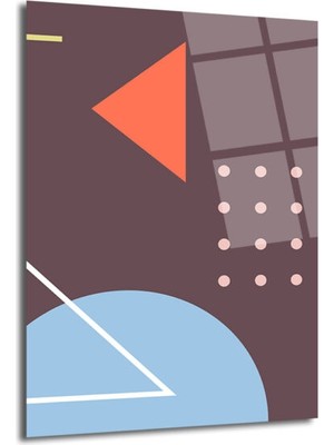 GLAZELLA Soyut Geometrik Sanat Cam Tablo - Modern Duvar Dekorasyonu