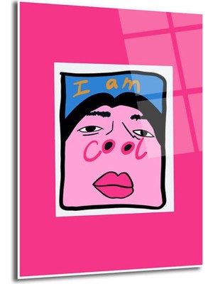 GLAZELLA "ı Am Cool" Pop Art Temalı Pembe Cam Tablo