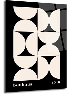 GLAZELLA Bauhaus 1919 Minimalist Cam Tablo: Modern Sanatın Zamansız Dokunuşu