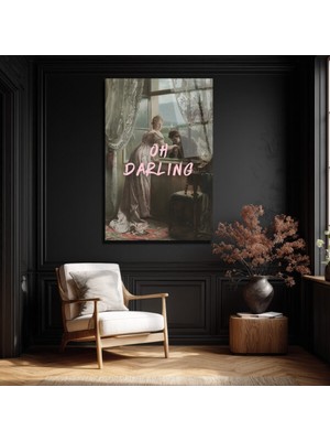 GLAZELLA Oh Darling: Vintage Romantik Anlar Cam Tablo