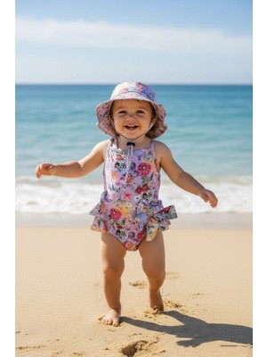Melomel Frilly Flower Baby Uv Korumalı Kız Bebek Mayo
