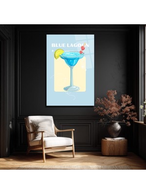 GLAZELLA Blue Lagoon Kokteyl Cam Tablo - Yaz Ferahlığı Evine Geliyor