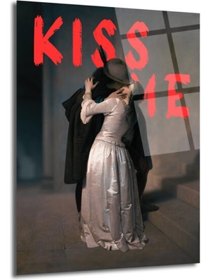 GLAZELLA "kiss Me" Aşkın Ritmi Cam Tablo