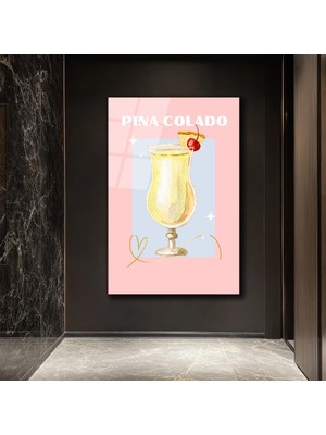 GLAZELLA Pina Colada Rüyası: Yaz Esintili Kokteyl Cam Tablo