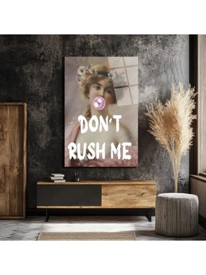 GLAZELLA Don't Rush Me Balon Sakız Kadın Cam Tablo - Modern Sanat ve Klasik Dokunuş