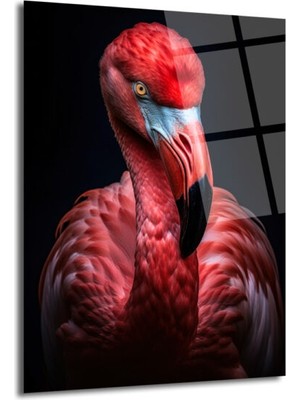 Büyüleyici Pembe Flamingo Cam Tablo - Glazella Özel Koleksiyon