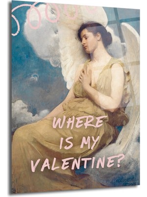 GLAZELLA "where Is My Valentine?" Romantik Klasik Temalı Cam Tablo
