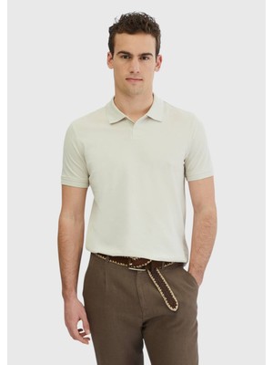 Taş Düz Polo Yaka %100 Pamuk T-Shirt
