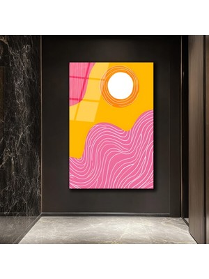 GLAZELLA Canlı Renkler ve Soyut Şekiller Cam Tablo - Modern Sanat Duvar Dekorasyonu