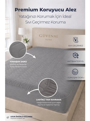 Güvenal Aquavia Kapitoneli Fitted Su Geçirmez Yatak Koruyucu Alez | Full Kenar | Tek Çift Battal Bebek Çocuk