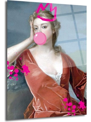 GLAZELLA Asi Ruhlu Kraliçe Bubblegum Pop Art Cam Tablo