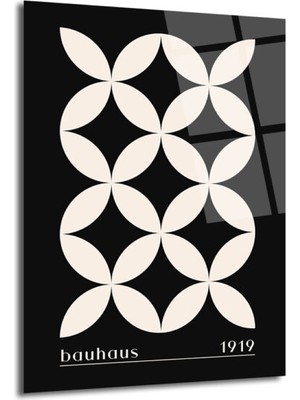 GLAZELLA Bauhaus 1919 Geometrik Minimalist Desenli Cam Tablo