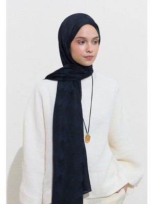 Fresh Scarfs Nori İpeksi Jakar Şal Lacivert