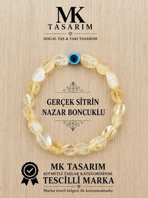 MK Tasarım Gerçek Sitrin Taşı Bileklik MK.300.4