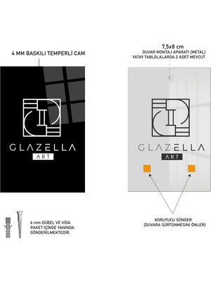 GLAZELLA Vahşi Ruhun Derinliği: Akbaba Portresi Cam Tablo