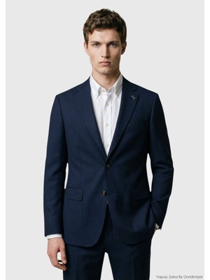 Ramsey Lacivert Shirt Shoulder Slim Fit %100 Yün Ceket