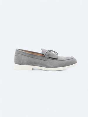 Kip Gri Süet Casual Loafer