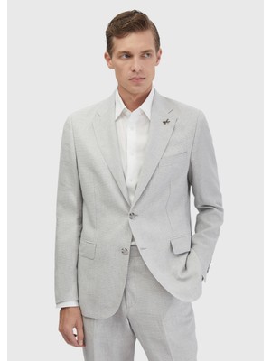 Açık Gri Zeroweight Slim Fit Yün Karışımlı Takım Elbise