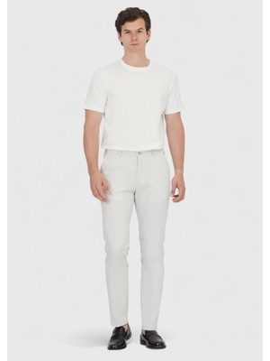 Açık Gri Düz Dokuma Jogging Fit Casual Pantolon