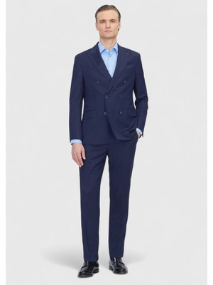 Ramsey Lacivert Zeroweight Slim Fit Yün Karışımlı Takım Elbise