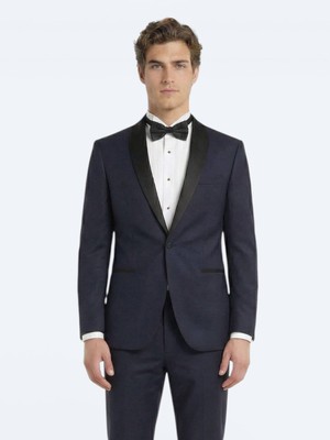 Kip Saks Slim Fit Kelebek Yaka Dokuma Smokin Takım Elbise