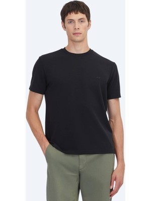 Kip Siyah Düz T-Shirt