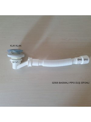 Adell Pipo Gövdeli Duş Sifonu Basmalı (3'li Paket)